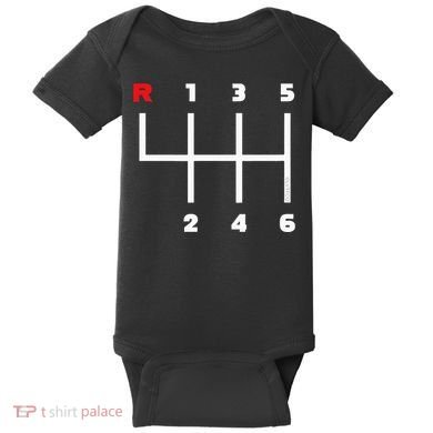 Manual Transmission Gear Shifter Pattern Baby Bodysuit