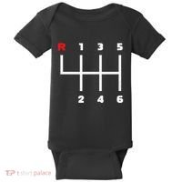 Manual Transmission Gear Shifter Pattern Baby Bodysuit thumb 0