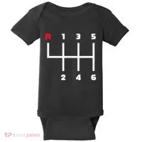 Manual Transmission Gear Shifter Pattern Baby Bodysuit thumb 0