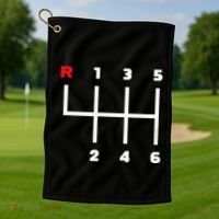 Manual Transmission Gear Shifter Pattern Golf Towel thumb 1