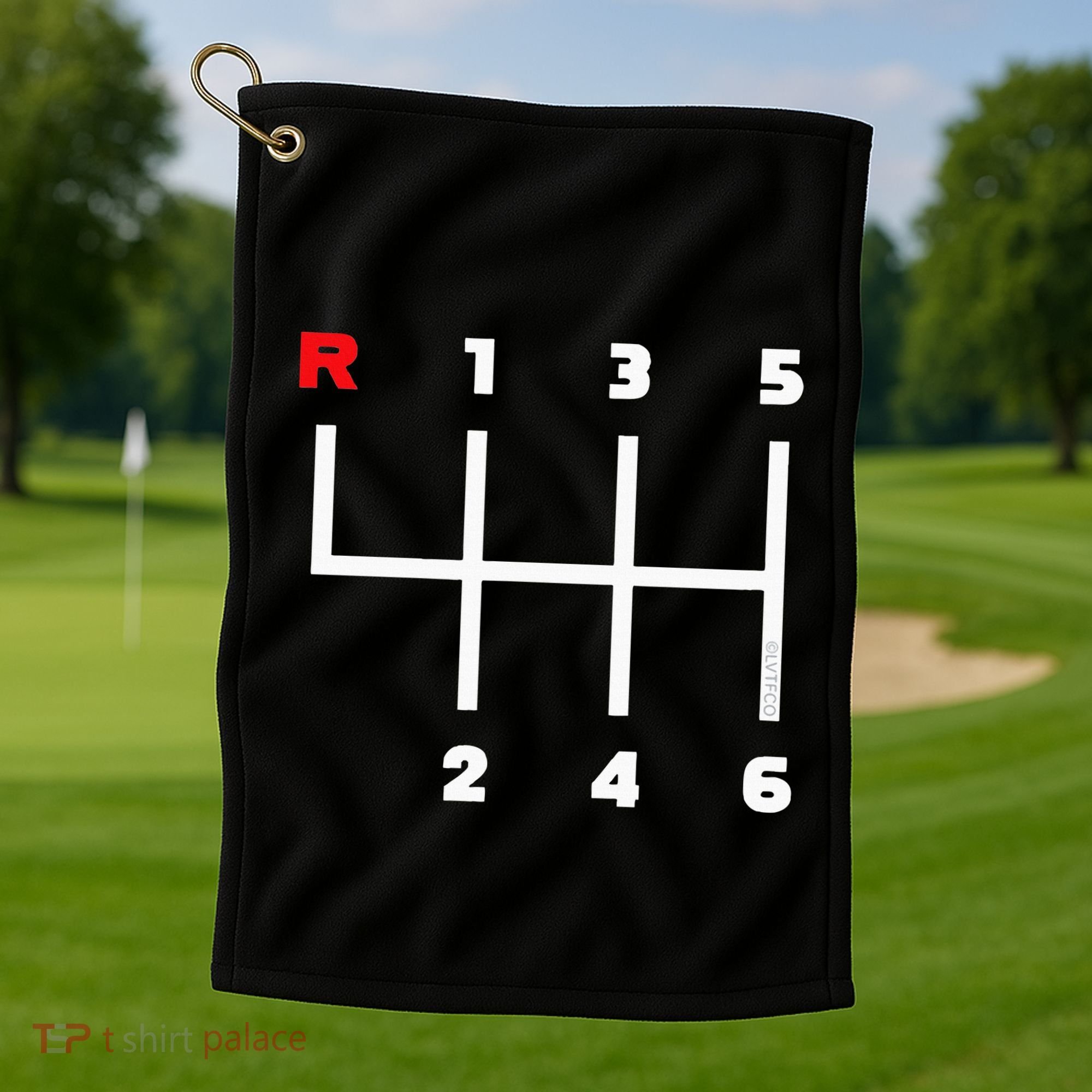 Manual Transmission Gear Shifter Pattern Golf Towel