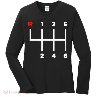Manual Transmission Gear Shifter Pattern Women's Long Sleeve Shirt