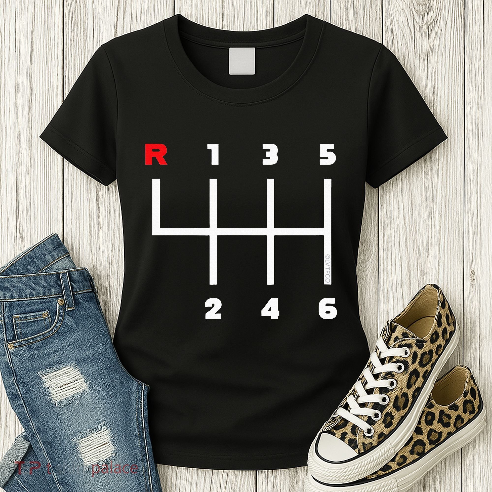 Manual Transmission Gear Shifter Pattern Women's T-Shirt