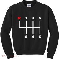 Manual Transmission Gear Shifter Pattern Kids Sweatshirt thumb 0