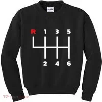 Manual Transmission Gear Shifter Pattern Kids Sweatshirt thumb 0