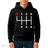 Manual Transmission Gear Shifter Pattern Kids Hoodie thumb 4