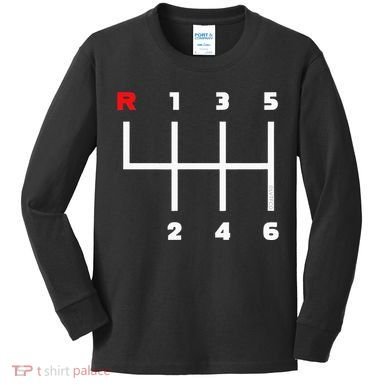 Manual Transmission Gear Shifter Pattern Kids Long Sleeve Shirt