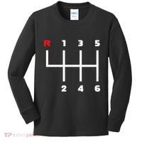 Manual Transmission Gear Shifter Pattern Kids Long Sleeve Shirt thumb 0