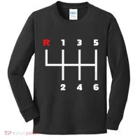 Manual Transmission Gear Shifter Pattern Kids Long Sleeve Shirt thumb 0
