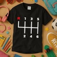 Manual Transmission Gear Shifter Pattern Kids T-Shirt thumb 3