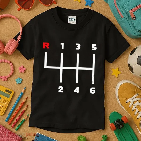 Manual Transmission Gear Shifter Pattern Kids T-Shirt