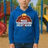 Make Thanksgiving Great Again Trump Turkey Kids Hoodie thumb 2