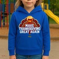 Make Thanksgiving Great Again Trump Turkey Kids Hoodie thumb 3