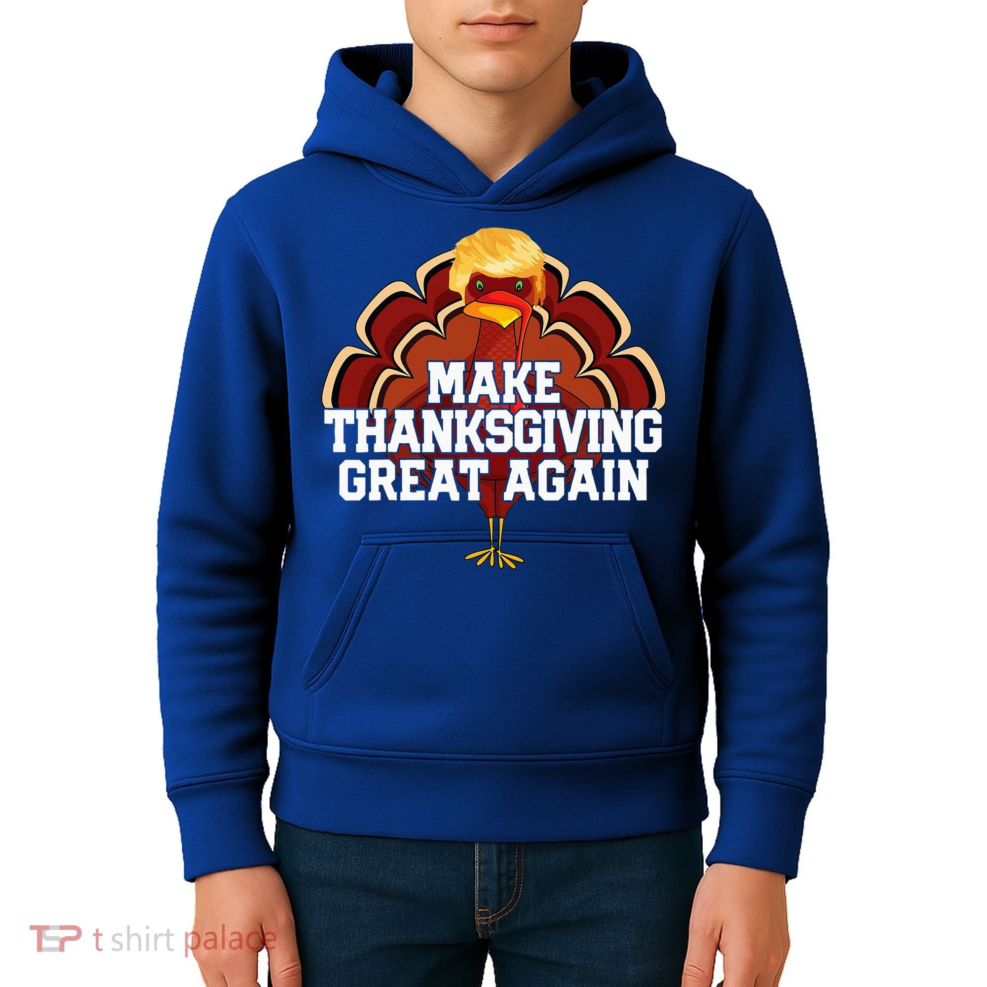 Make Thanksgiving Great Again Trump Turkey Kids Hoodie