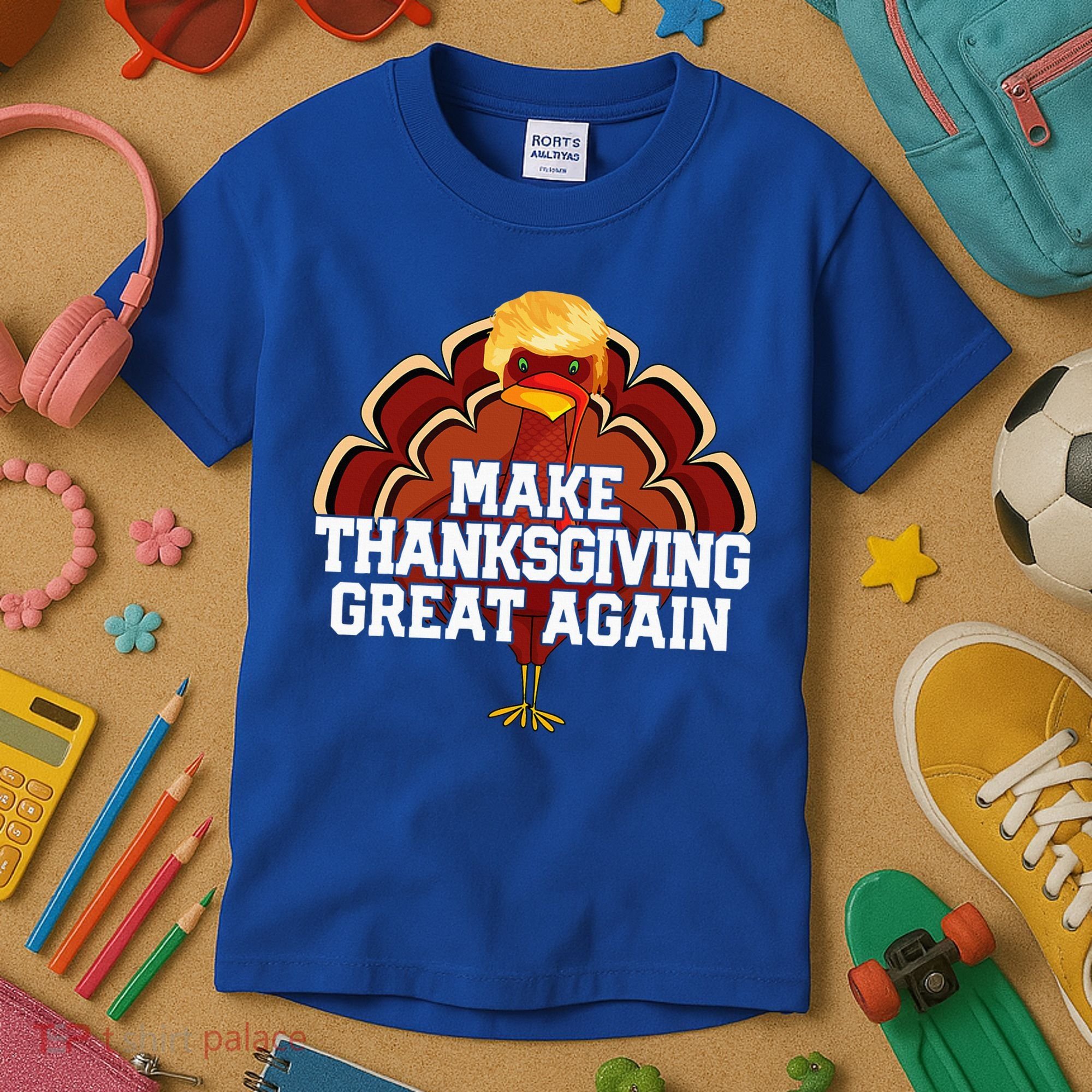 Make Thanksgiving Great Again Trump Turkey Kids T-Shirt