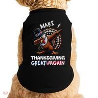 Make Thanksgiving Great Again Dabbing Turkey Trump American Gift Doggie Tank thumb 0