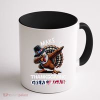 Make Thanksgiving Great Again Dabbing Turkey Trump American Gift Coffee Mug thumb 1