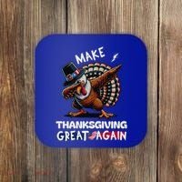 Make Thanksgiving Great Again Dabbing Turkey Trump American Gift Coaster thumb 0