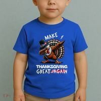 Make Thanksgiving Great Again Dabbing Turkey Trump American Gift Toddler T-Shirt thumb 2