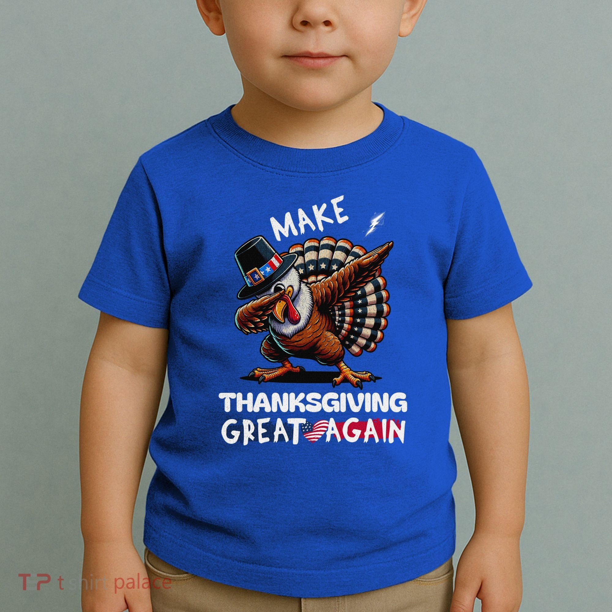 Make Thanksgiving Great Again Dabbing Turkey Trump American Gift Toddler T-Shirt