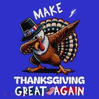 Make Thanksgiving Great Again Dabbing Turkey Trump American Gift Kids Sweatshirt thumb 2