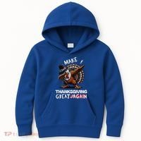 Make Thanksgiving Great Again Dabbing Turkey Trump American Gift Kids Hoodie thumb 0