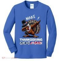 Make Thanksgiving Great Again Dabbing Turkey Trump American Gift Kids Long Sleeve Shirt thumb 0