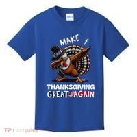 Make Thanksgiving Great Again Dabbing Turkey Trump American Gift Kids T-Shirt thumb 0