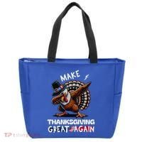 Make Thanksgiving Great Again Dabbing Turkey Trump American Gift Tote Bag thumb 0