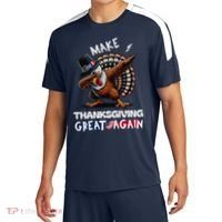Make Thanksgiving Great Again Dabbing Turkey Trump American Gift Sport-Tek Competitor United Soccer Jersey thumb 0