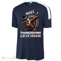 Make Thanksgiving Great Again Dabbing Turkey Trump American Gift Sport-Tek Competitor United Soccer Jersey thumb 2