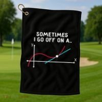 Math Teacher Gifts Sometimes I go off on a tangent Golf Towel thumb 1