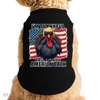 Make Thanksgiving Great Again Funny Turkey Trump American Gift Doggie Tank thumb 0