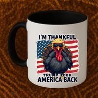Make Thanksgiving Great Again Funny Turkey Trump American Gift Coffee Mug thumb 2