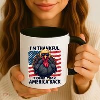 Make Thanksgiving Great Again Funny Turkey Trump American Gift Coffee Mug thumb 3