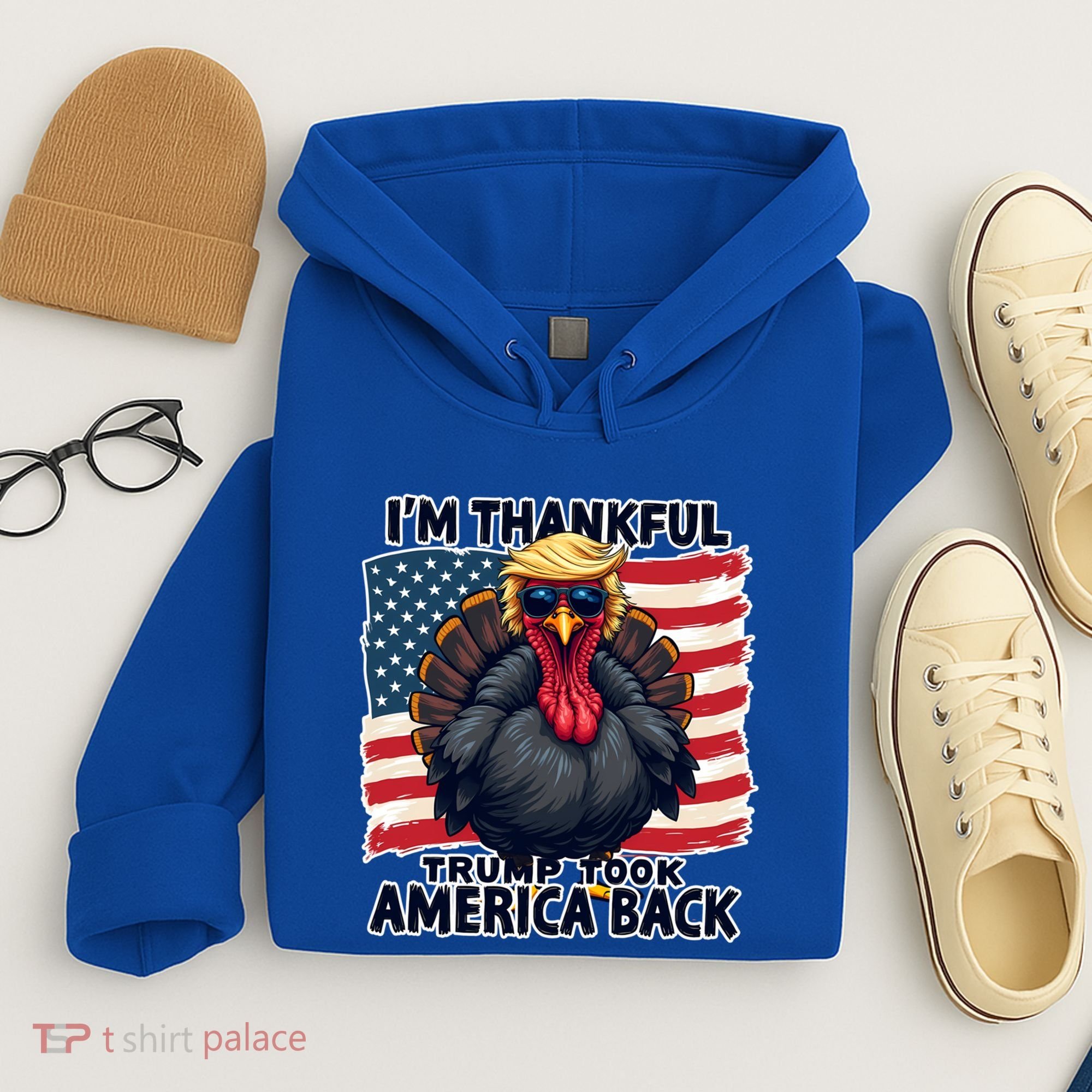 Make Thanksgiving Great Again Funny Turkey Trump American Gift Hoodie