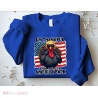 Make Thanksgiving Great Again Funny Turkey Trump American Gift Sweatshirt thumb 2