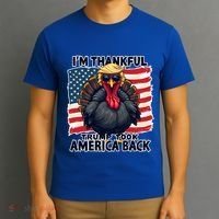 Make Thanksgiving Great Again Funny Turkey Trump American Gift T-Shirt thumb 3