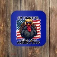 Make Thanksgiving Great Again Funny Turkey Trump American Gift Coaster thumb 0