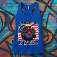 Make Thanksgiving Great Again Funny Turkey Trump American Gift Women's Tank Top thumb 3