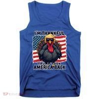 Make Thanksgiving Great Again Funny Turkey Trump American Gift Tank Top thumb 0