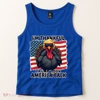 Make Thanksgiving Great Again Funny Turkey Trump American Gift Tank Top thumb 2
