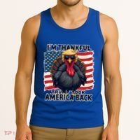 Make Thanksgiving Great Again Funny Turkey Trump American Gift Tank Top thumb 3