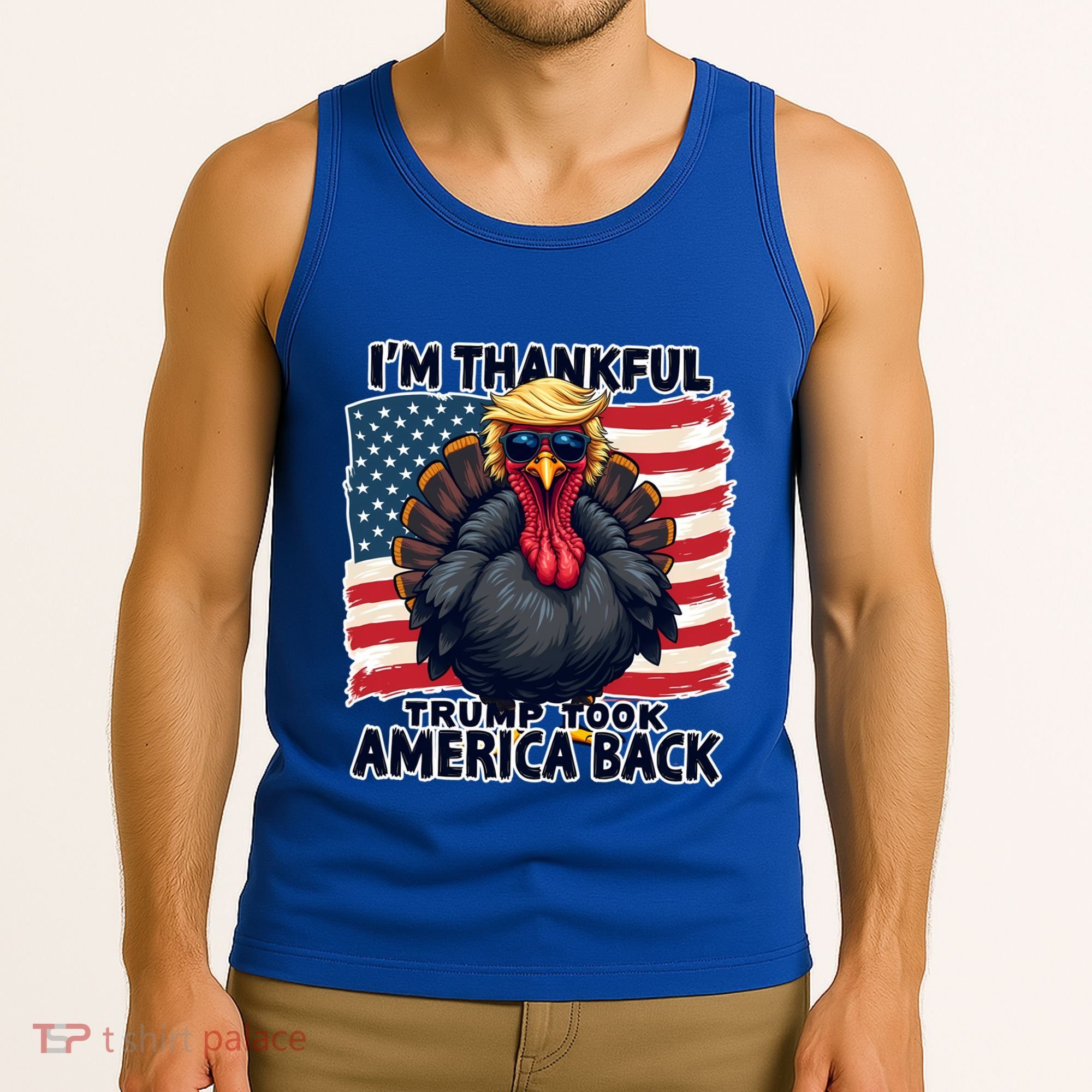 Make Thanksgiving Great Again Funny Turkey Trump American Gift Tank Top