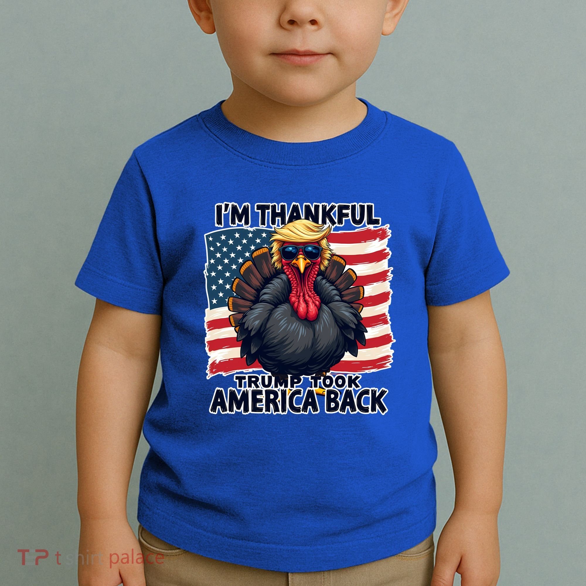 Make Thanksgiving Great Again Funny Turkey Trump American Gift Toddler T-Shirt