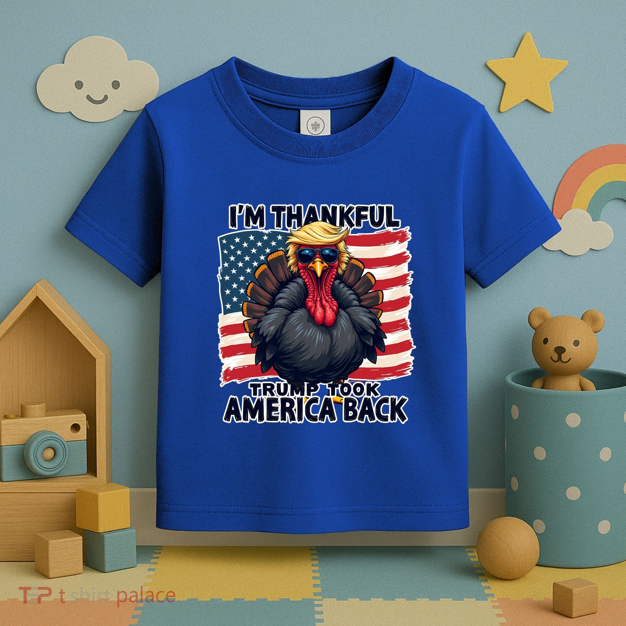 Make Thanksgiving Great Again Funny Turkey Trump American Gift Toddler T-Shirt