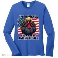 Make Thanksgiving Great Again Funny Turkey Trump American Gift Women's Long Sleeve Shirt thumb 0