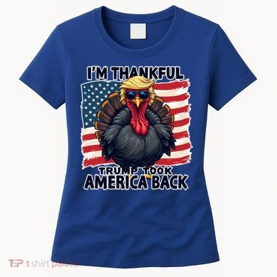 Make Thanksgiving Great Again Funny Turkey Trump American Gift Women's T-Shirt