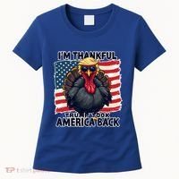 Make Thanksgiving Great Again Funny Turkey Trump American Gift Women's T-Shirt thumb 0