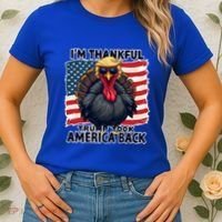 Make Thanksgiving Great Again Funny Turkey Trump American Gift Women's T-Shirt thumb 2